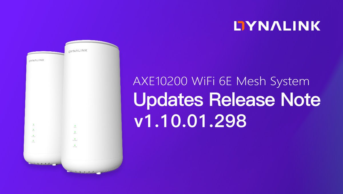Dynalink AXE10200 WiFi 6E Mesh System Firmware v1.10.01.298 Release Notes - Dynalink