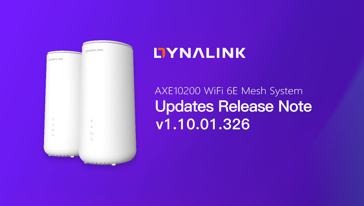 Dynalink AXE10200 WiFi 6E Mesh System Firmware v1.10.01.326 Release Notes